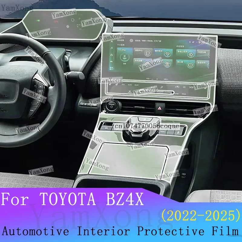 For Toyota BZ4X Interior Protective Film Center Console GPS Navigation Gear Panel Anti-Scratch Transparent Sticker Accessories
