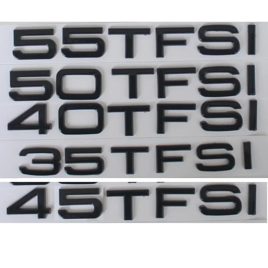 3D ABS Decals 35TFSI 40TFSI 45TFSI 50TFSI 55TFSI TFSI Emblems Badges Symbols for Audi A3 A4 A5 A6 A7 A8 A6L A8L Q3 Q5 Q7 Q8 Q8L