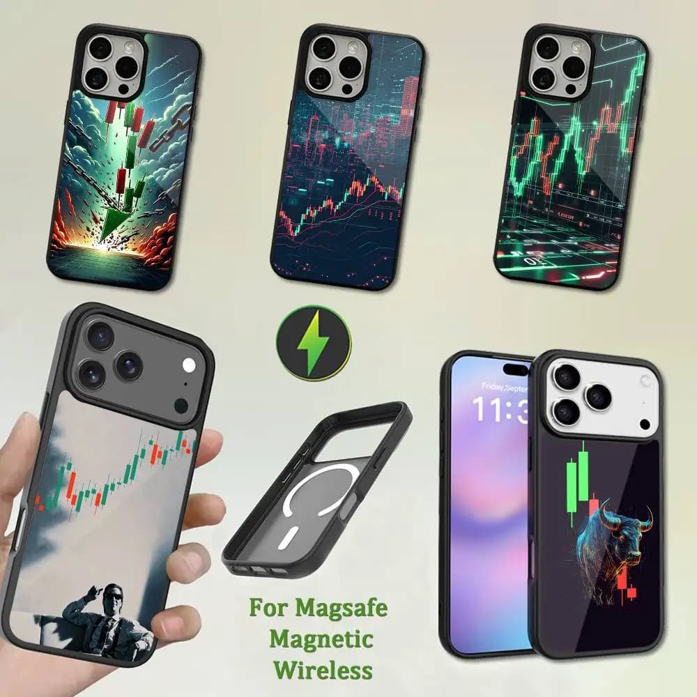 Market Day Trading Trader For iPhone 16,14,13,15,11,12,17,Plus,Mini, Pro,For Magsafe,Max,Magnetic Wireless Charging Case