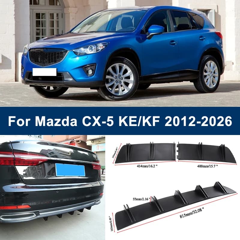 2-Segment Shark Fin Rear Diffuser For Mazda CX-5 KE KF 2012-2026 2015 2021 Rear Bumper Lip Splitter Chassis Spoiler Tuning Parts