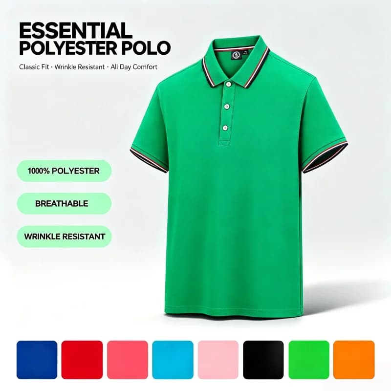 Men Clothing Short Sleeve Polo Shirt Striped Edge Collar Button‑Down Breathable Tees Casual Business Golf Office Work Tops