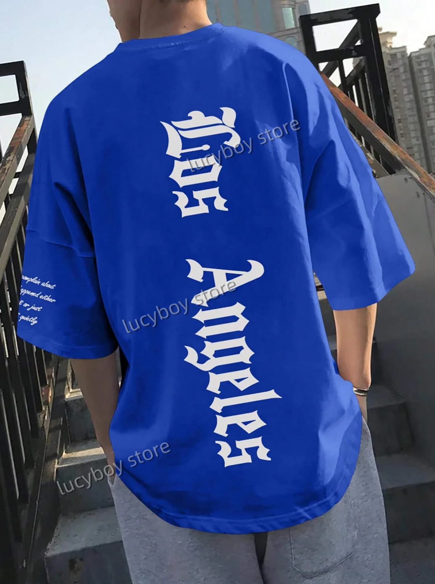 2025 newSummer LOS ANGELES Print Sports Loose Men's T-shirt 10 colors  Fashion Men's Short-sleeved Top Daily Street Mens T-shirt