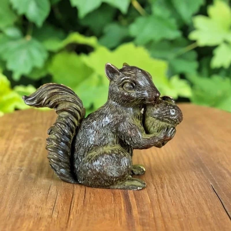 Alloy , solid small animal desktop squirrel handpiece, vintage home decoration ornament