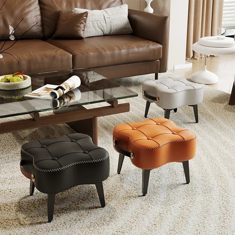 Bedroom Piano Individual Foot Stool Office Upholstered Entrance Foot Stool Minimlist Taburete Almacenamiento Balcony Furniture