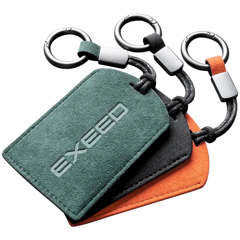 For 2023 Chery Exeed Yaoguang Specialized Smart Card Key Cover Keychian NFC Sensing Protective Suede Case