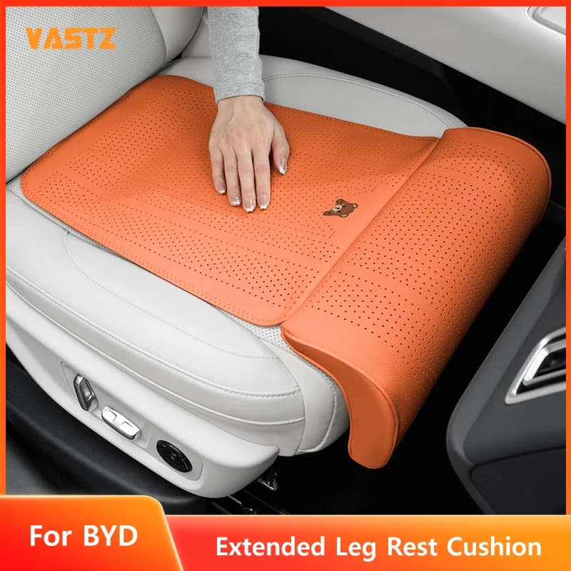 VASTZ Extended Leg Rest Cushion Driver Passenger Leg Rest Universal Nappa Breathable Pad Non-Slip Comfort Seat Cover Protector