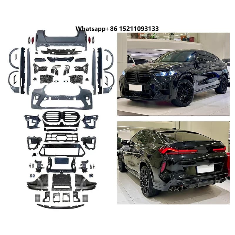 2023-2024 Car Modification Upgrade F96 Body Kit Front Rear Bumper Lip Side Skirt Engine Hood Headlight for X6 G06