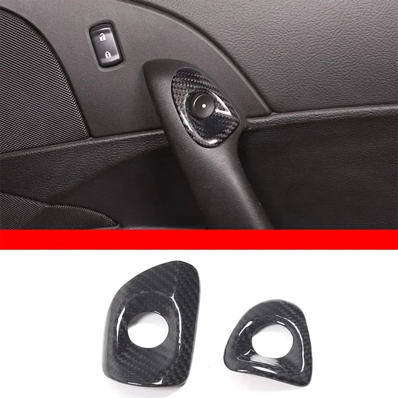For Chevrolet Corvette C6 2005-2013 Real Carbon Fiber  Car Interior Door Switch Frame Decorative Sticker Auto Accessories