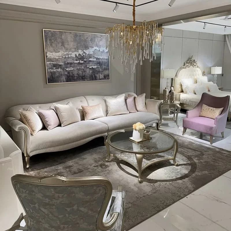 European Designer Living Room Sofas Narrow Gray Modern Boneless Living Room Sofas Corner Curved Woonkamerbanken Furniture Home