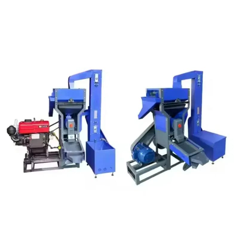 1Ton/H22hp Diesel Or 15kw Multifunctional Capacity Automatic Lifting Rice Mill Rice Milling Hulling Machine With Vibrate Screen