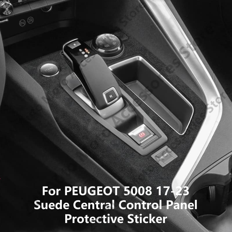 For PEUGEOT 5008 17-23 Suede Central Control Panel Protective Sticker,Car Interior Decoration Modification Accessories Refit