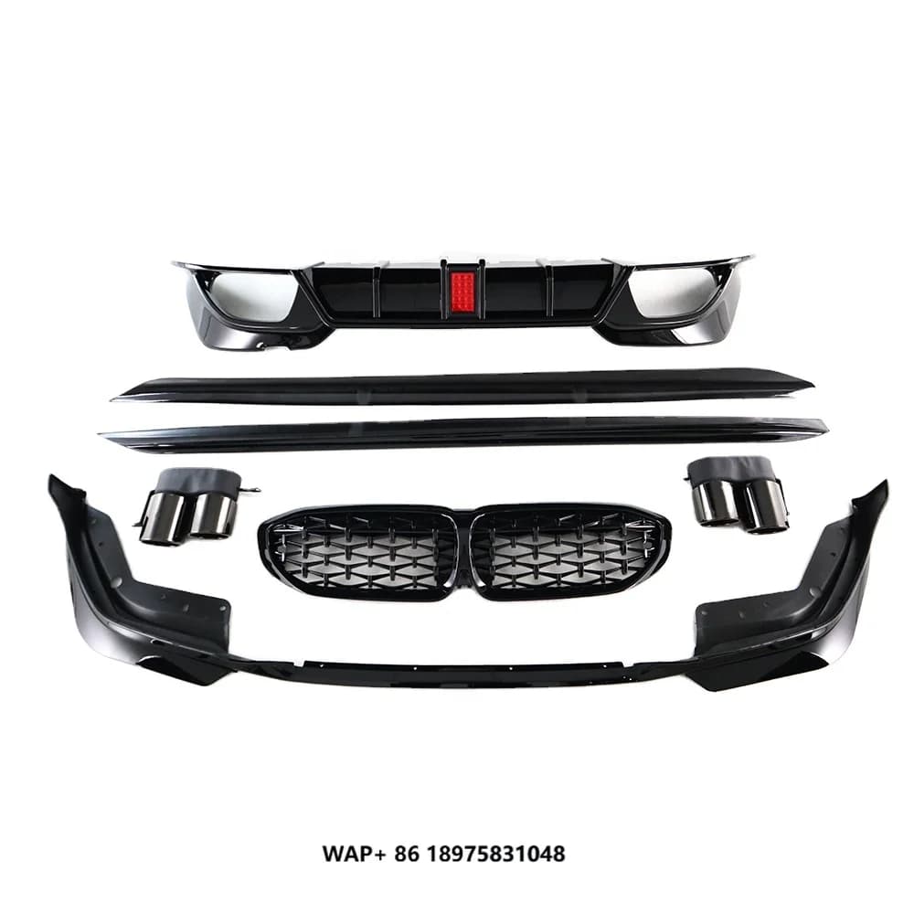 Plastic ABS Front Bumper Splitter Lip Rear Diffuser Side Skirts Body Kit  Car Auto Parts for G20 2019-2022