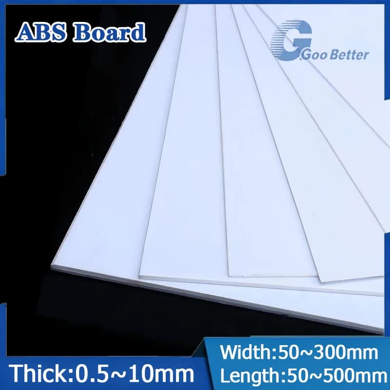 1Pcs ABS Plastic Board Sheet Thick 0.5/0.8/1/1.5/2/3/4/5/6/8/10mm White Model Sheet Material for DIY Model Part Accessorie