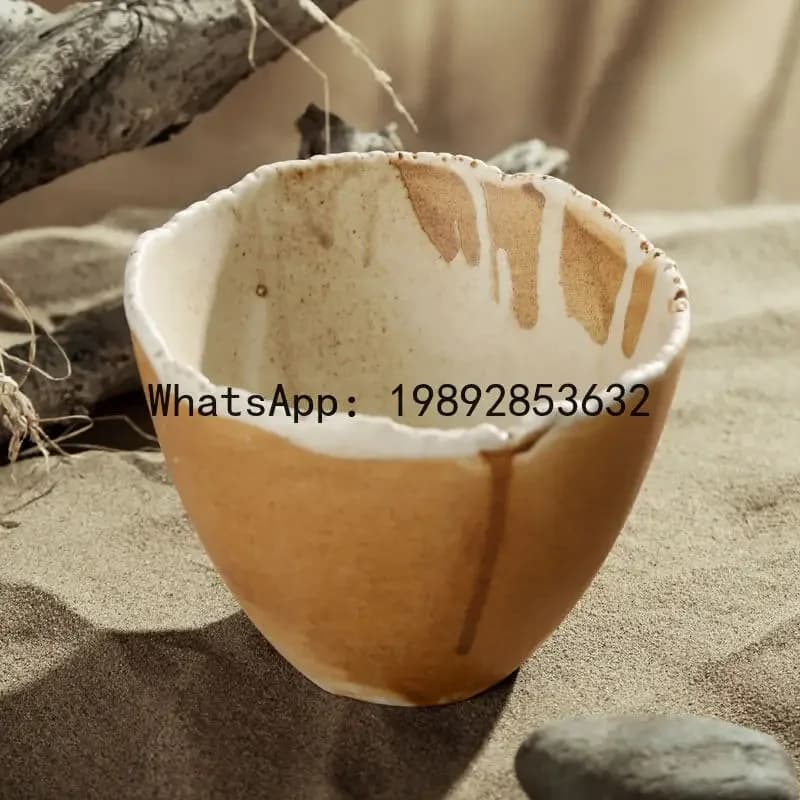 b153Wind Art Ceramic Hotpot Bowl Irregular Desert Color Hotpot Bowl New Style Bowl