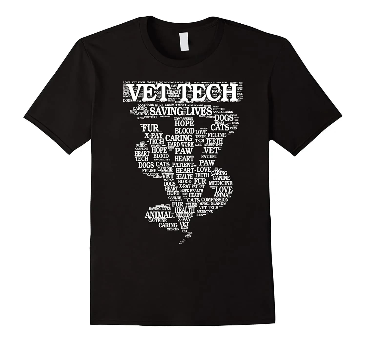 Vet Tech Saving Lives Dog Cat. Unique Letter Printed T-Shirt. Summer Cotton Short Sleeve O-Neck Mens T Shirt New S-3XL