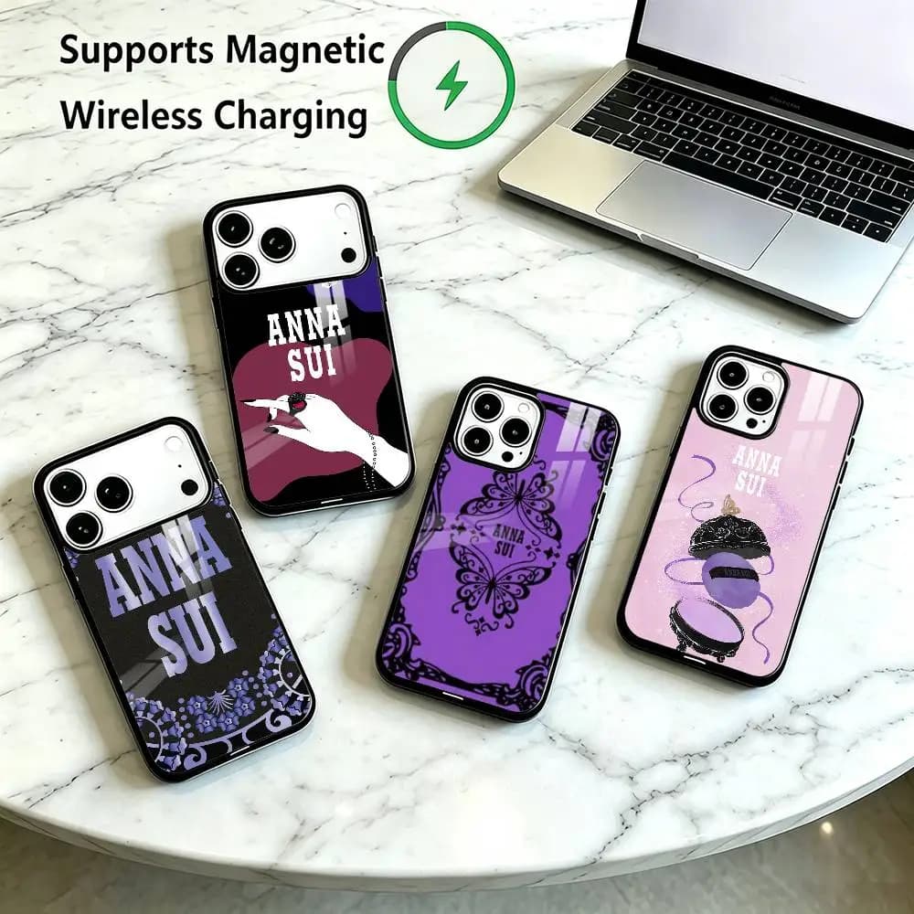 ANNA SUI Brand L-Logo  Phone Case For iPhone18 17,16,15,14,13,12,11 Plus,Pro Allows magnetic wireless charging Gift