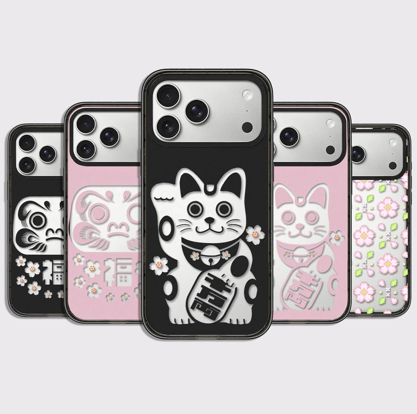 Japan Edition Lucky Cat Impact Black Border Magnetic Cover for IPhone 12 13 14 15 16 17 Pro Max Case for IPhone 17 Air