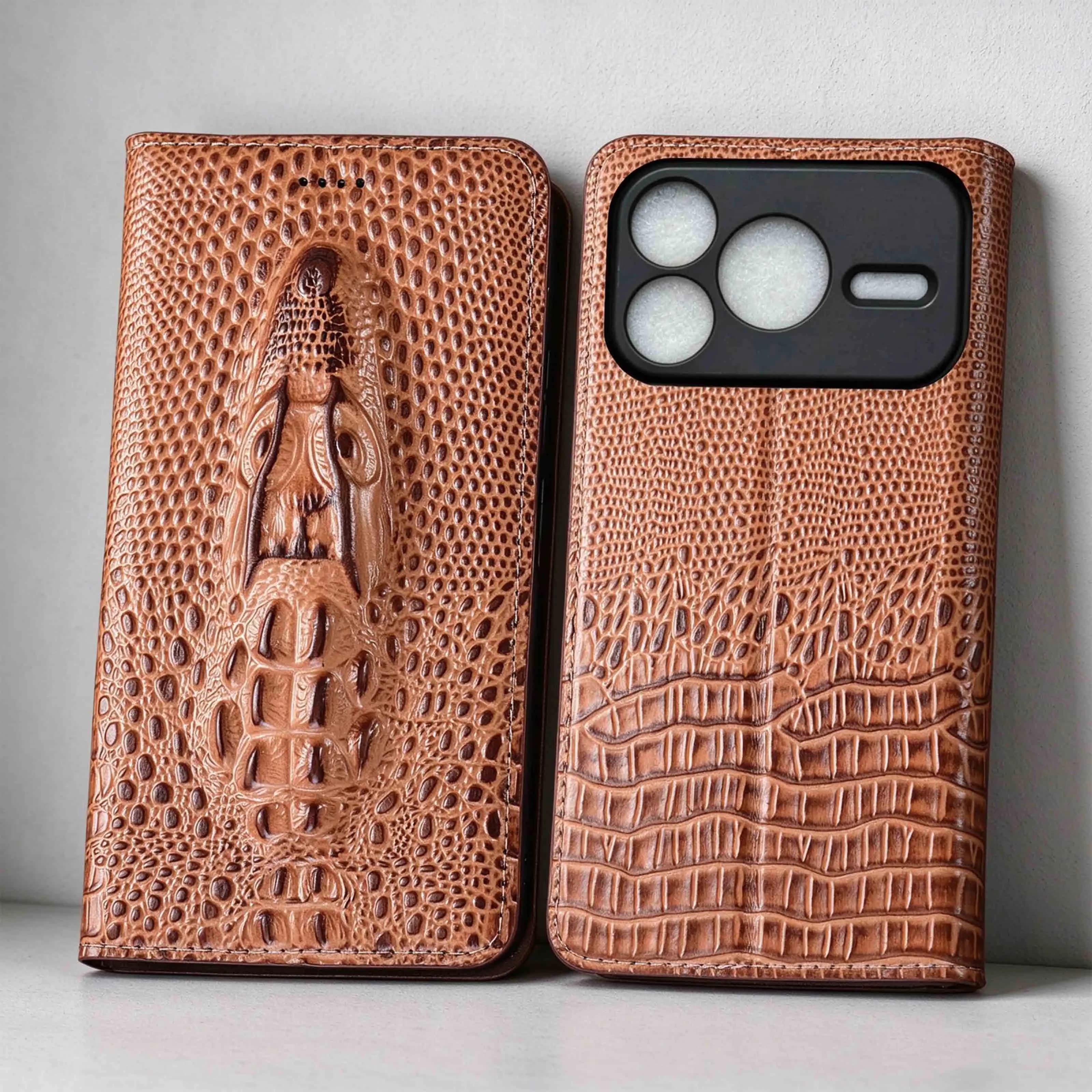 Crocodile Head Genuine Leather Flip Case For Honor WIN RT Power 2 Global WIN RT Honor WIN Honor WIN Turbo Of Cover Case Non-Slip