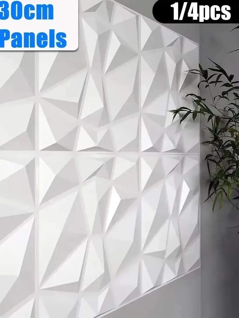 3D White Decor Interior Wall Panels Foam Wallpaper Covering Plastic Cladding Tiles PVC  Moisture Interior PanelsTV Background