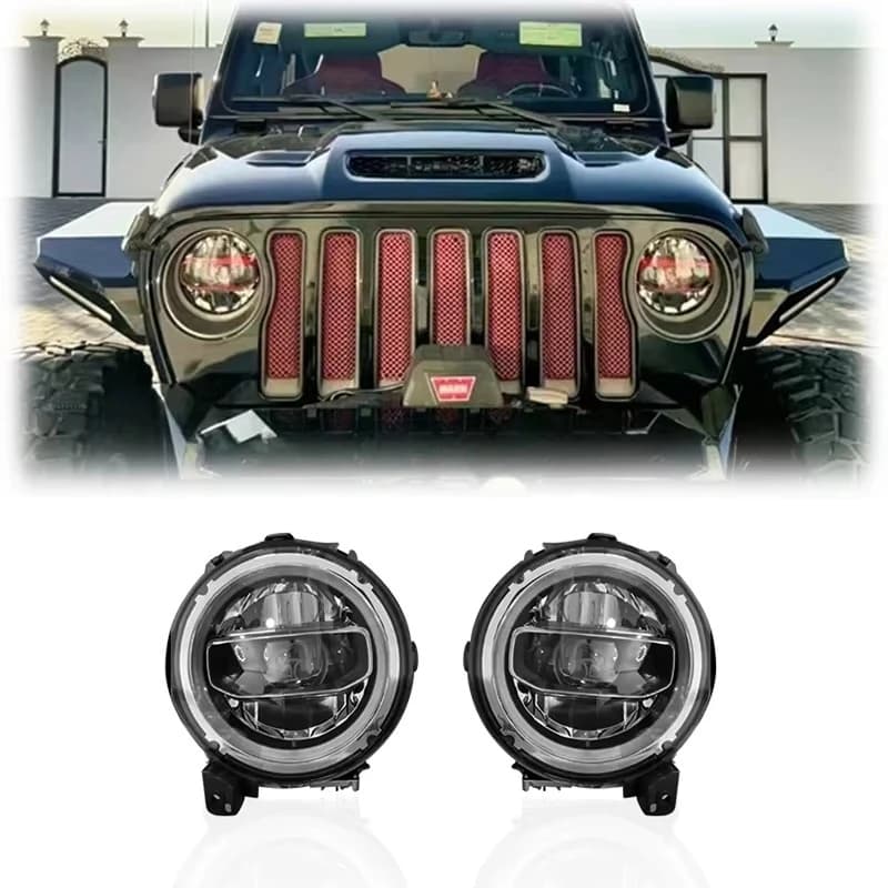 LUMA Car Accessories Headlight Headlamp Hellcat With Turn Singal Light for Jeep Wrangler JL Gladiator JT 2018+