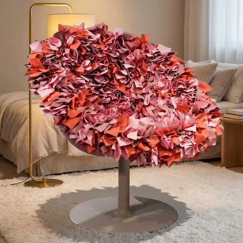 Designer-designed stylish casual bouquet chair for apartments and hotels, colorful rotating petal chair