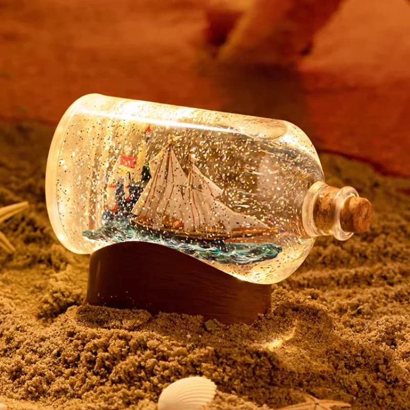Children's birthday gift creative desktop ornament crystal ball music box living room decoration drift bottle music box