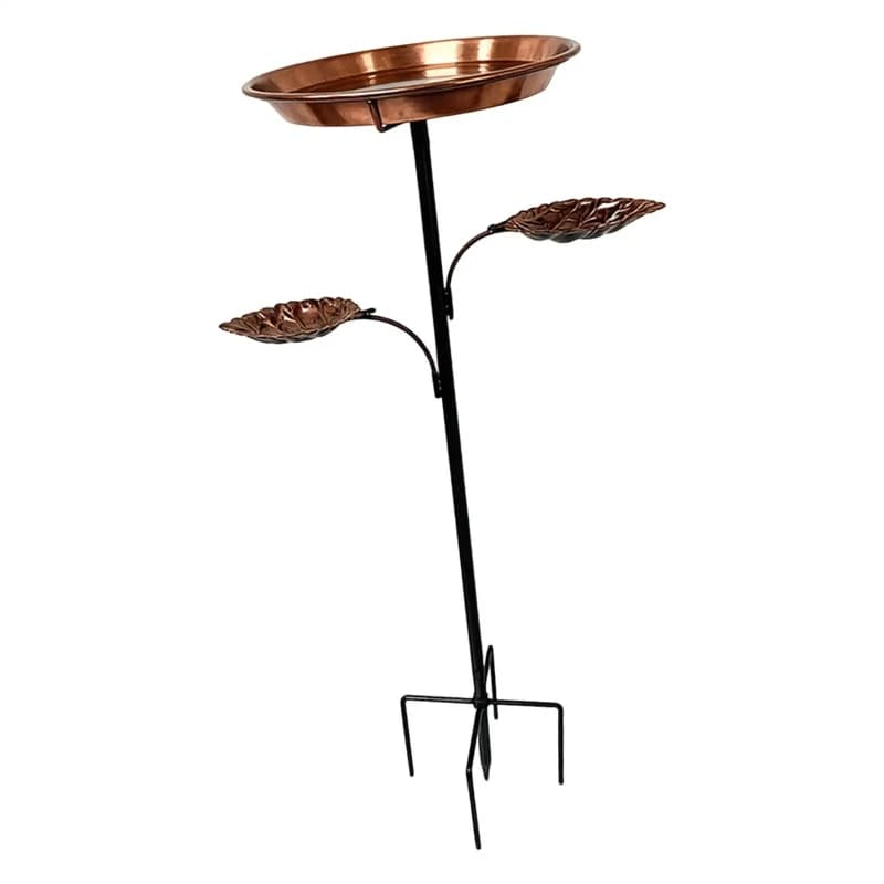 Multifunctional Outside Bird Bath Iron Vintage Style Garden Feeder with 5 Prongs for Yard Birds