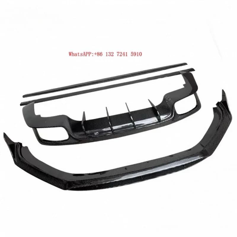 Carbon Fiber Body Kit Front Bumper Lip Side Skirts Rear Diffuser Facelift
