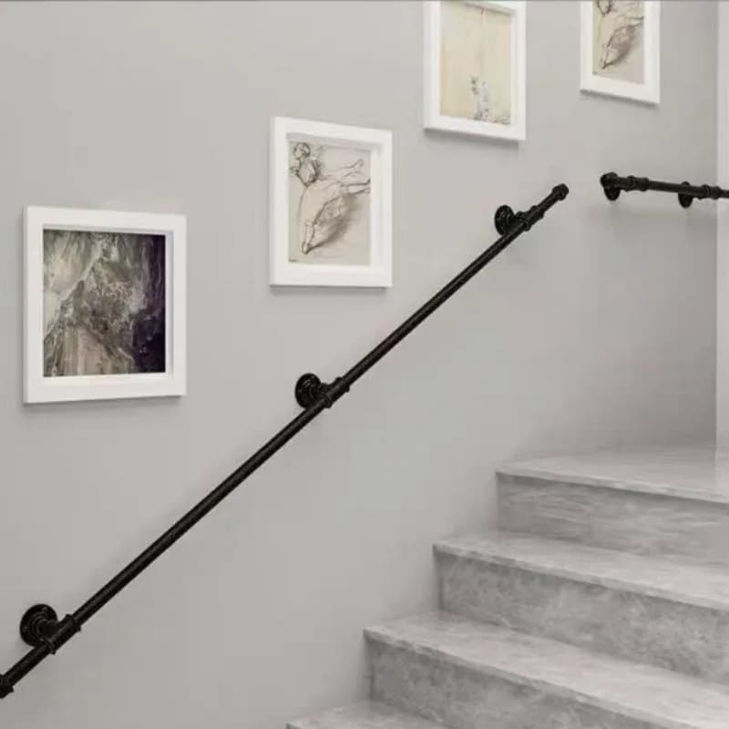 Simple wrought iron staircase handrail modern indoor attic the elderly against the wall kindergarten non-slip home escalator