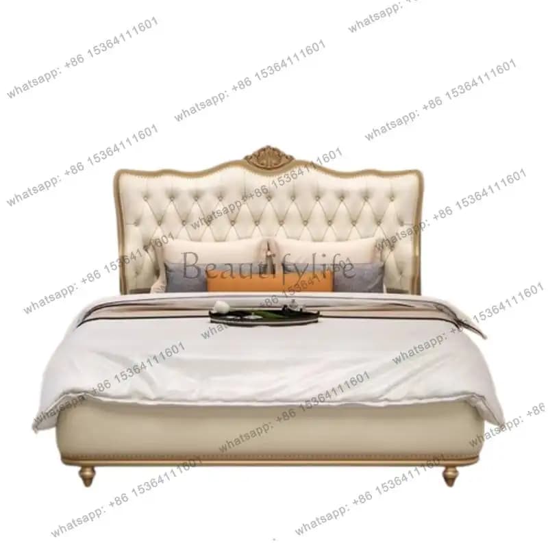 YJ Table Accessories Double Bed Mattresses Frame Bunker Luxury Double Bed Queen Headboards Letto Matrimoniale Furniture