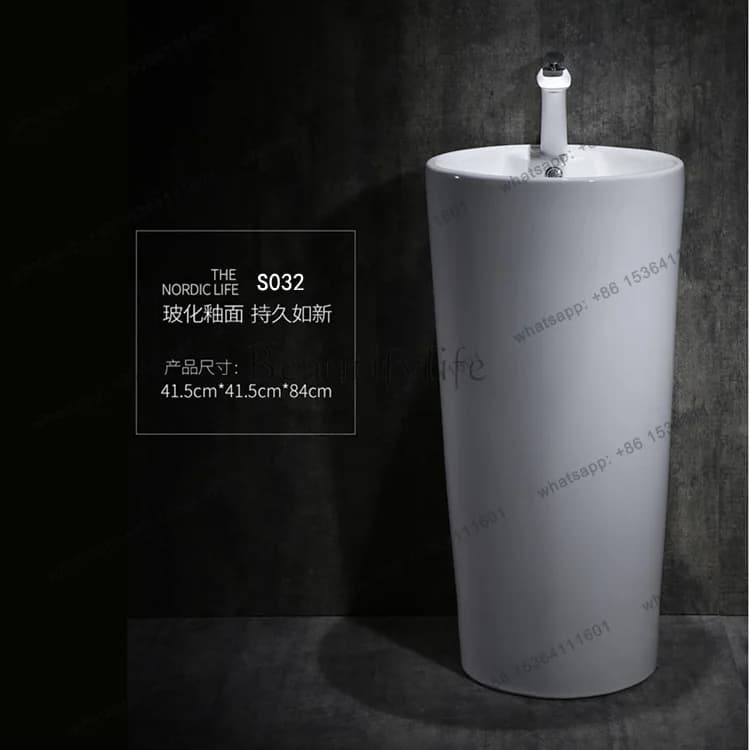 One-piece column wash basin, vertical one-piece wash basin