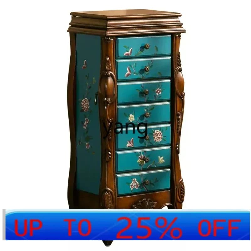 LMM American jewelry storage cabinet floor jewelry with mirror decoration bedroom makeup cabinet