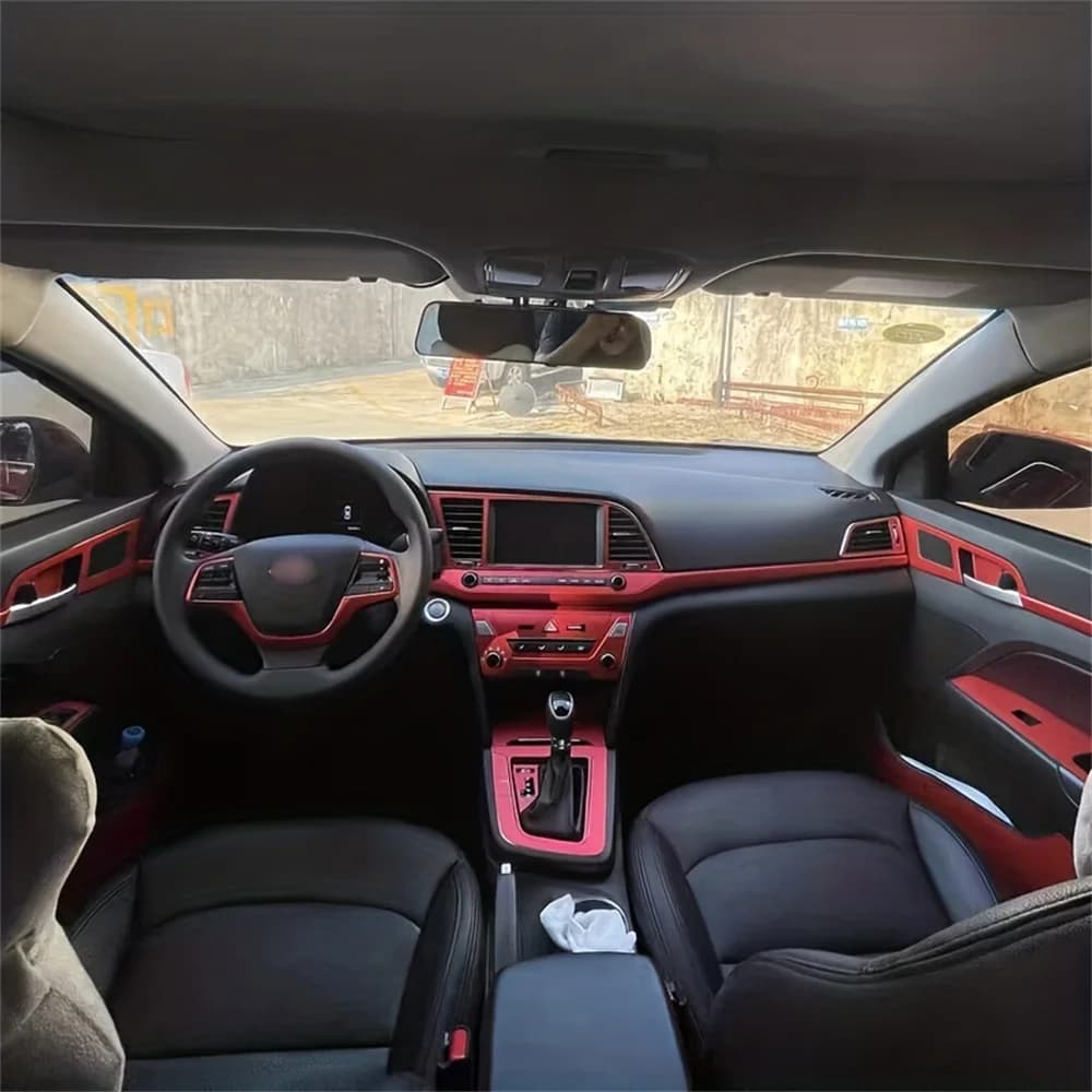 Carbon Fiber For Hyundai Elantra AD 2017-2020 Car Film Interior Sticker Center Console Gear Dashboard Air Door Handle Lift Panel