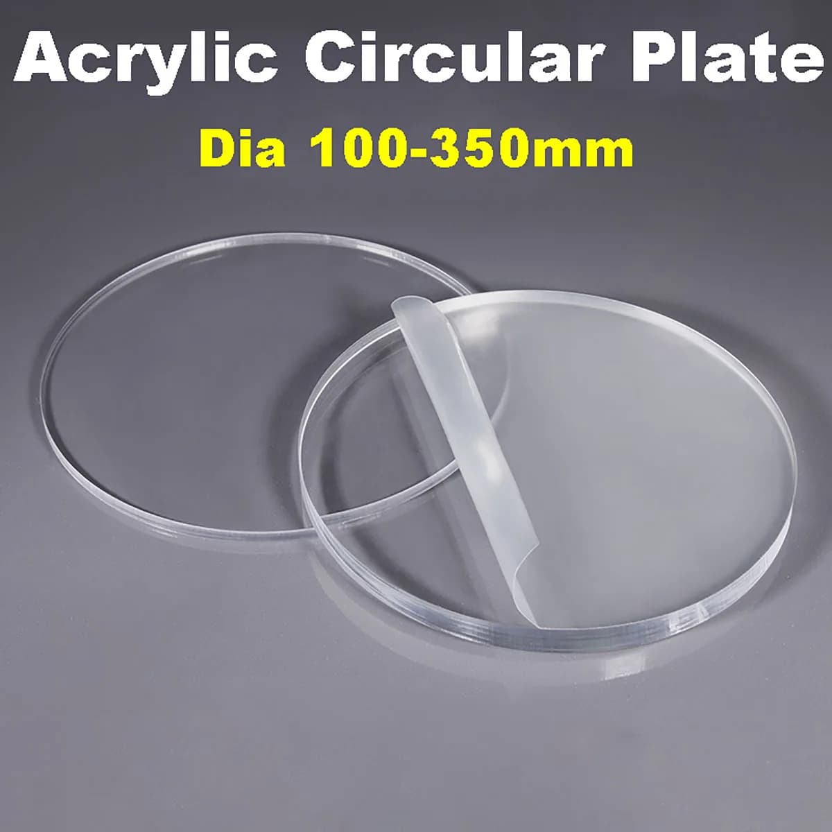 1Pcs Transparent Acrylic Round Sheets Organic Glass Plate Round Disc Clear Board For DIY Cake Topper Baking Decor Photo Display