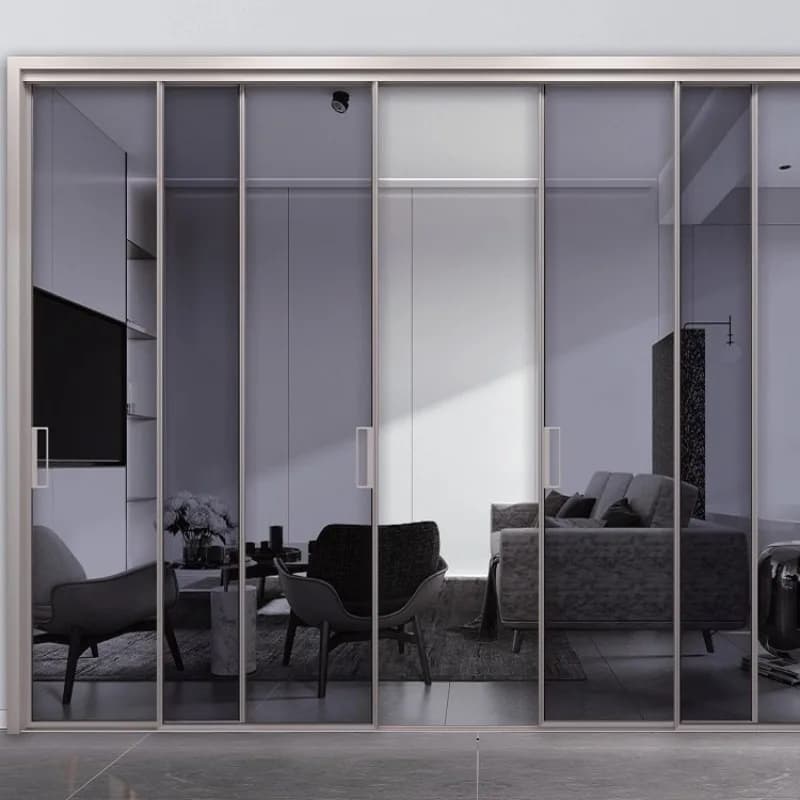 Magnetic Levitation Sliding Door Commercial Electric Glass Sliding Door Four Door Face Sweep Fingerprint Automatic Door Controll