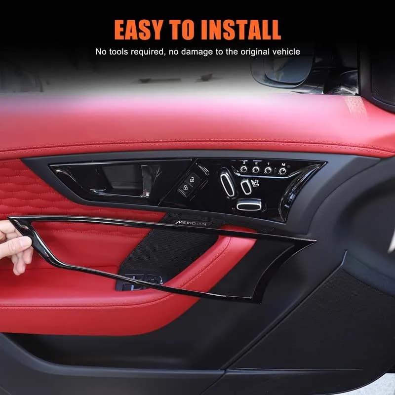 For Jaguar F-TYPE 2013-2022 PVC Black Car Interior Handle Frame Cover Trim Sticker Interior Car Accessories