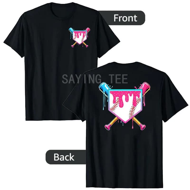 Respect The Drip Baseball Drip Boys Ice Cream Drip Youth T-Shirt Summer Fashion Kids Holiday Clothes Streetwear Y2k Design Tees