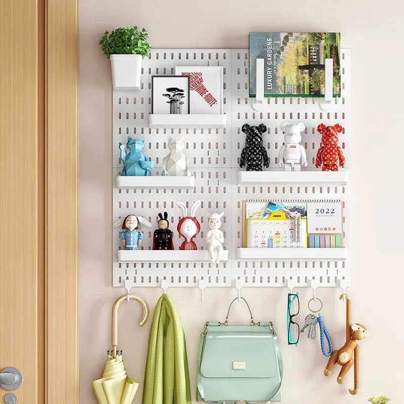 Hole board non-punching wall accessories study bathroom wall hanging storage rack combination shelf