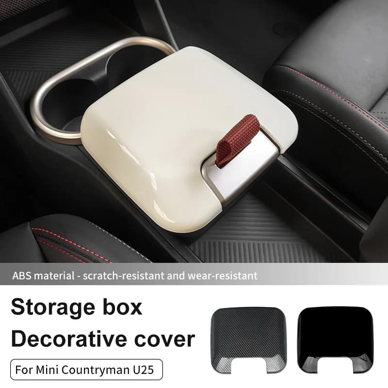 For Mini Countryman JCW U25 2024 2025 Central Control Storage Box Decorative Cover Plastics Car Interior Protective Accessories