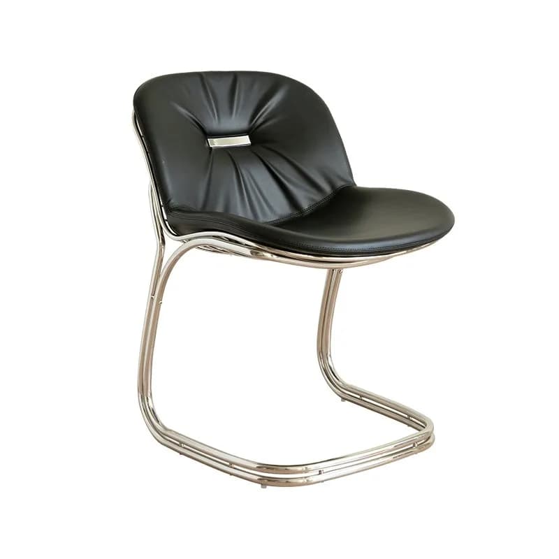 Suspended medieval leather dining chair light luxury home leisure backrest chair