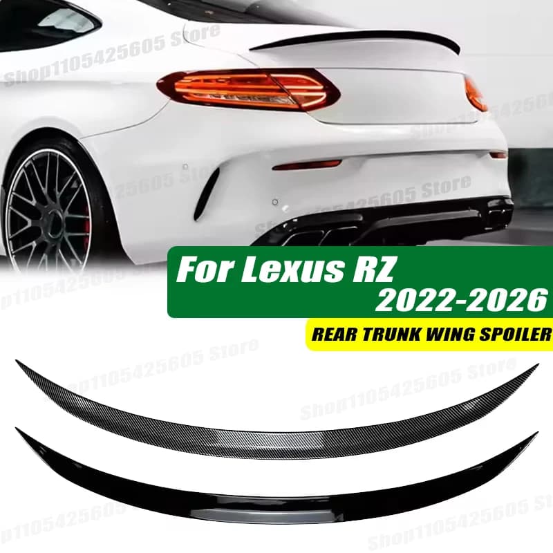 120cm 5D Carbon Look Rear Boot Trunk Spoiler Lip Stick-On Decorative Rear Wing For Lexus RZ 2022-2026 Car Accessories