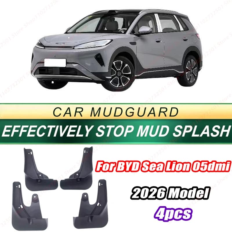 For BYD Sea Lion 05dmi 2026 Model 4PCS Front Rear Mud Flaps Splash Guards Fender Mudguards Auto Accessories