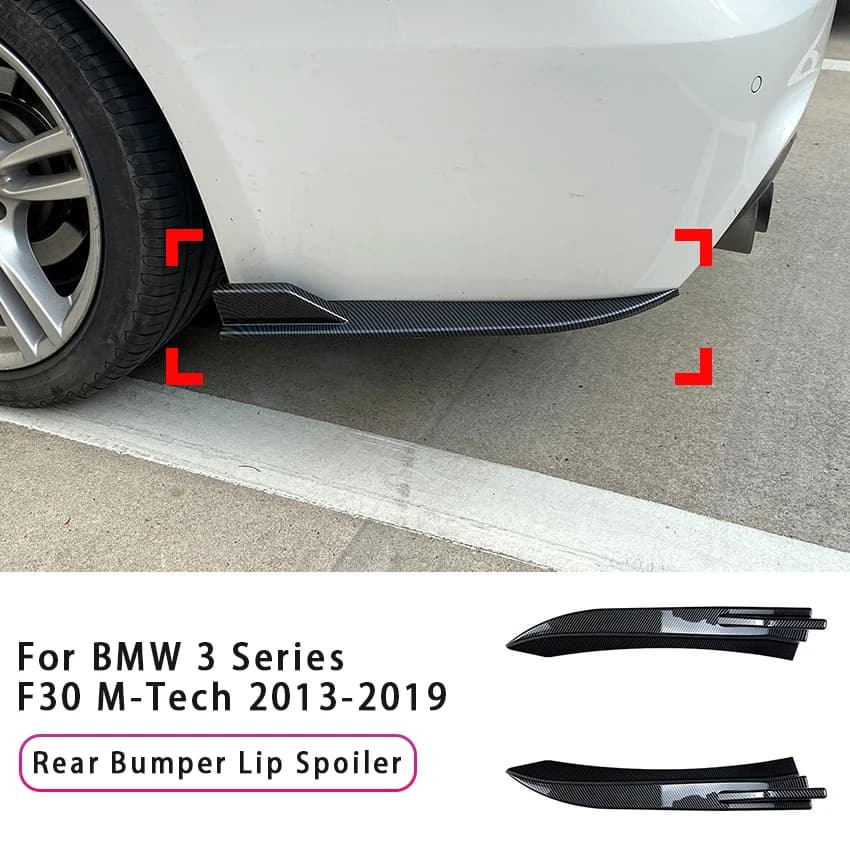 Car Rear Bumper Lip Diffuser Side Spoiler Air Vent Canard Splitter Wind Knife Body Kits For BMW 3 Series F30 M-Tech 2013-2019