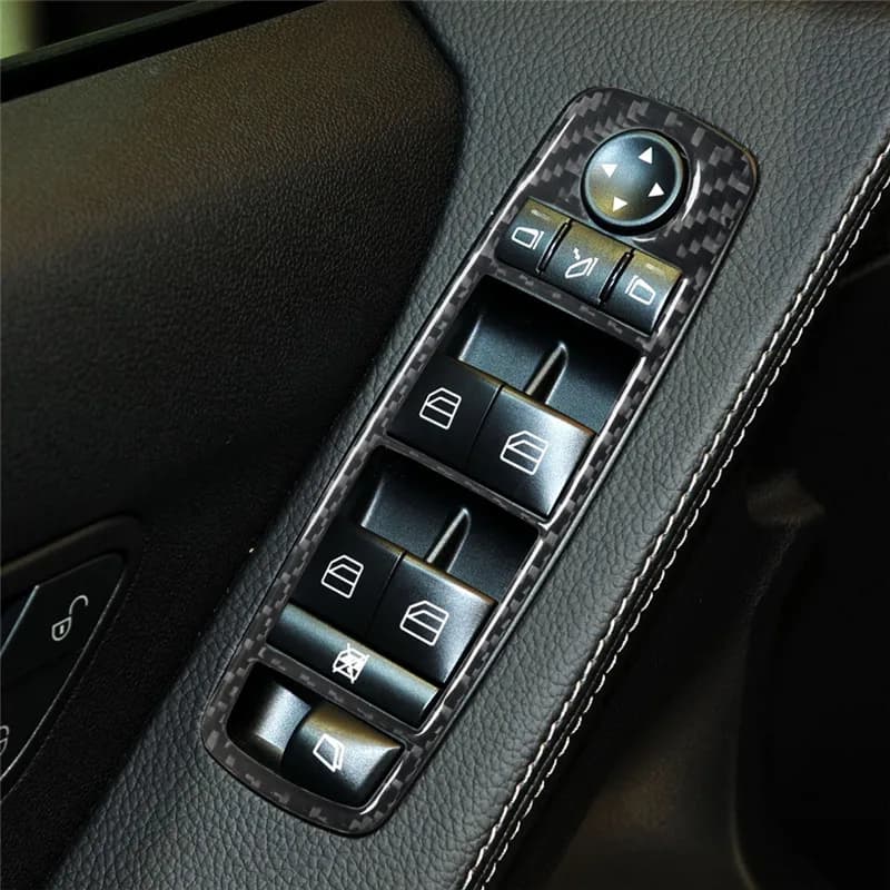 For Mercedes R-Class 2009-2012 Accessories Car Interior Button Decoration Carbon Fiber Protective Sticker