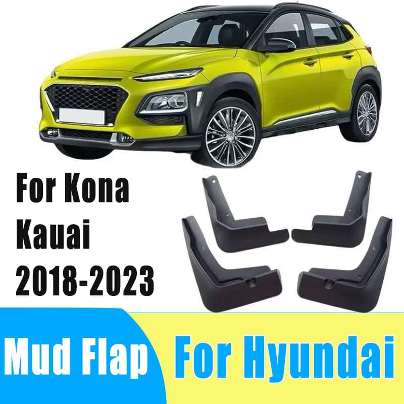 4pcs Auto Tire Mudguard Waterproof Prevent Mud Splashing Car Mud Flap Fender Trim Accessory For Hyundai Kona Kauai 2018-2023