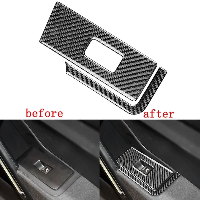 Car RHD LHD Window Glass Lifting Switch Panel Protetive Cover for Volkswagen Beetle Carbon Fiber Interior Mouldings