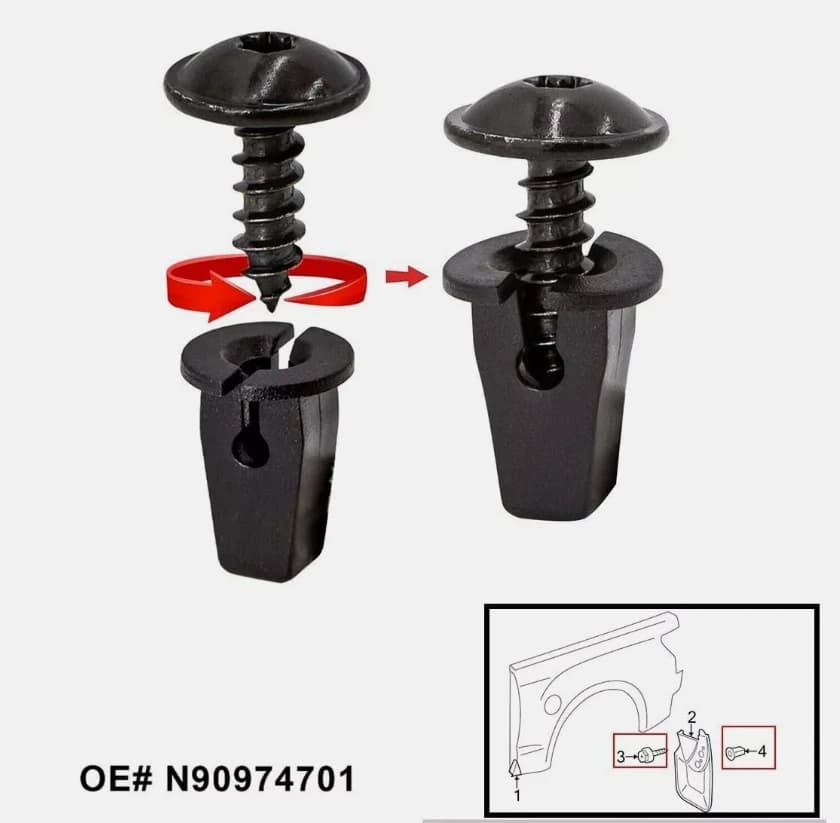 20pcs Car Mudguard chassis trim fixing bracket For Volkswagen Audi Seat Urmecch Torx Bonnet Chassis Wheel Arch Screw Clip