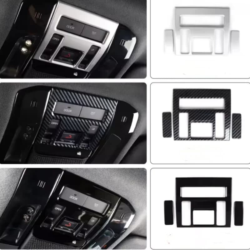 For Toyota Prado LC250 2024 2025 ABS Carbon Fiber Car Reading Light Roof Round Cover Trim Car Accessories Sticker Frame