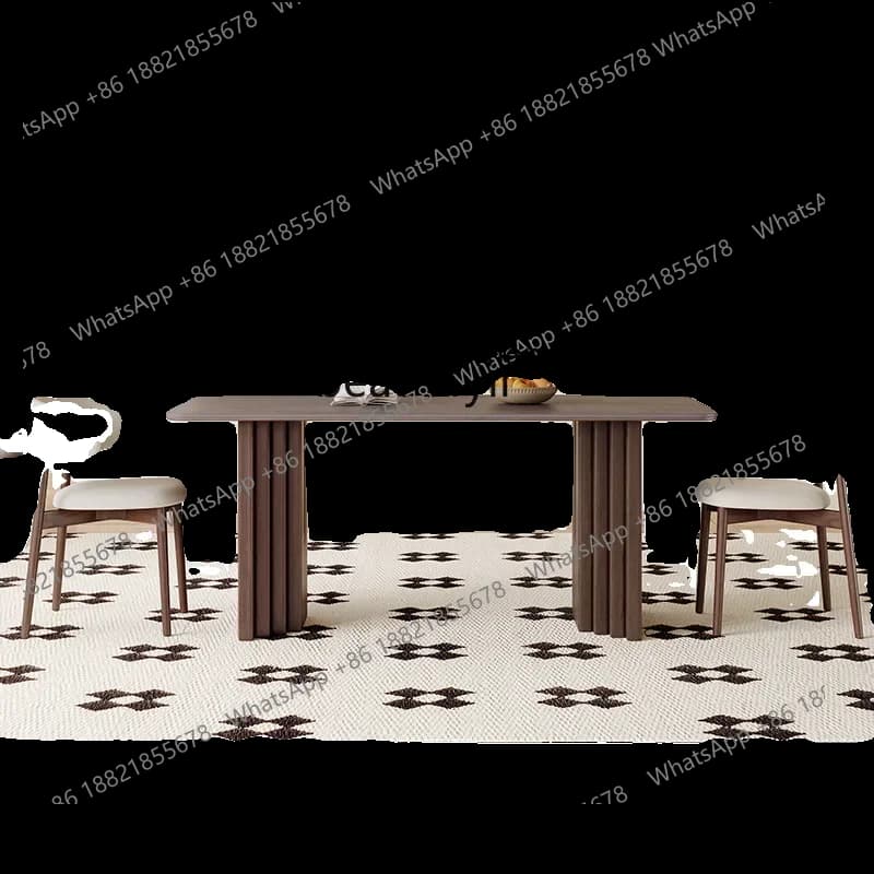 182Q Ash Stone Plate Solid Wood Dining Table French Retro Living Room Household Japanese Oak