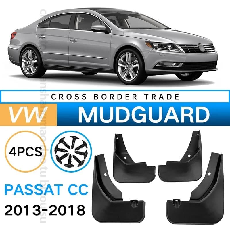 Car Mud Flaps Splash Guards for VW Passat CC 2013-2018 Exterior Accessories Set of 4 Black Tire for Fender Protectors Custom Fit